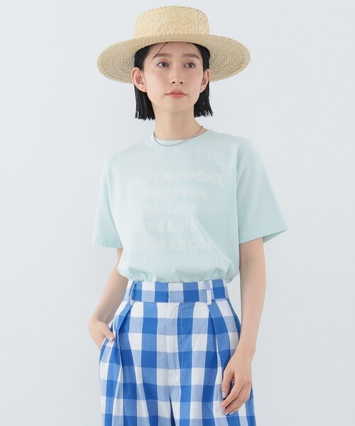 CAROLINA GLASER(カロリナ グレイサー)の「メッセージ コットン Tシャツ(Tシャツ/カットソー・レディース・ピンク/サックスブルー・MEDIUM/SMALL)」の8枚目の写真