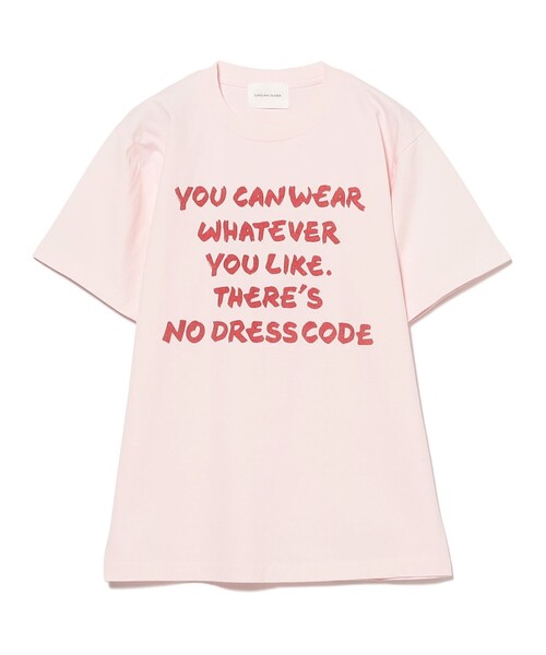 CAROLINA GLASER(カロリナ グレイサー)の「メッセージ コットン Tシャツ(Tシャツ/カットソー・レディース・ピンク/サックスブルー・MEDIUM/SMALL)」の12枚目の写真