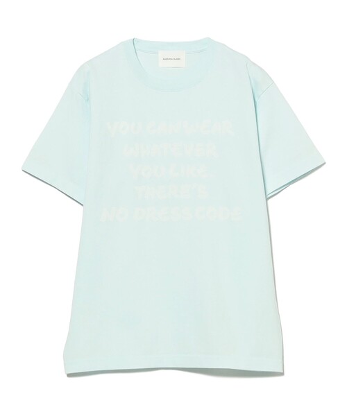 CAROLINA GLASER(カロリナ グレイサー)の「メッセージ コットン Tシャツ(Tシャツ/カットソー・レディース・ピンク/サックスブルー・MEDIUM/SMALL)」の16枚目の写真