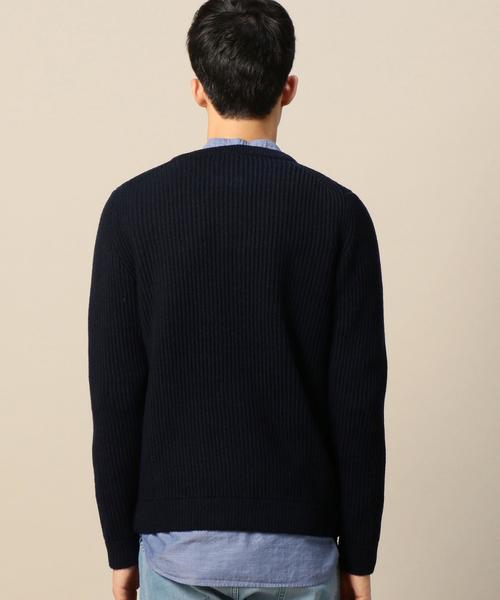 BEAUTY&YOUTH UNITED ARROWS（ビューティーアンドユースユナイテッドアローズ）の「BY アゼ編み クルーネック ジップ カーディガン◆（カーディガン/ボレロ・メンズ・ベージュ/ホワイト/ネイビー・SMALL/X-LARGE/MEDIUM/LARGE）」の4枚目の写真