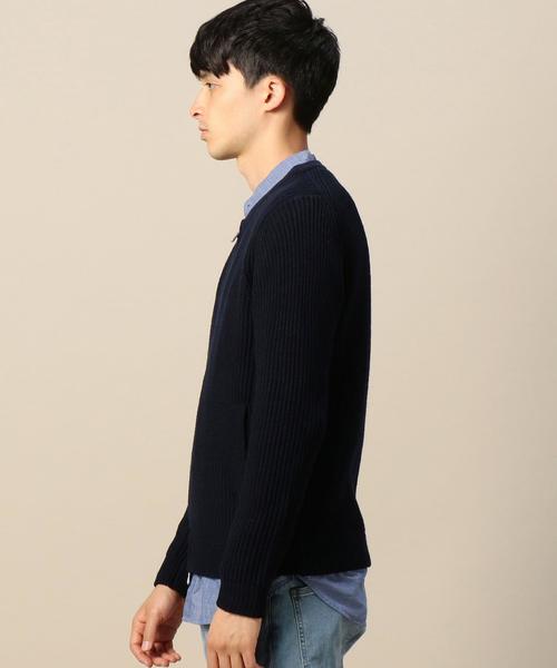 BEAUTY&YOUTH UNITED ARROWS（ビューティーアンドユースユナイテッドアローズ）の「BY アゼ編み クルーネック ジップ カーディガン◆（カーディガン/ボレロ・メンズ・ベージュ/ホワイト/ネイビー・SMALL/X-LARGE/MEDIUM/LARGE）」の6枚目の写真