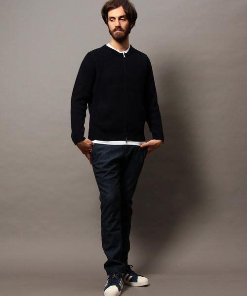 BEAUTY&YOUTH UNITED ARROWS（ビューティーアンドユースユナイテッドアローズ）の「BY アゼ編み クルーネック ジップ カーディガン◆（カーディガン/ボレロ・メンズ・ベージュ/ホワイト/ネイビー・SMALL/X-LARGE/MEDIUM/LARGE）」の16枚目の写真