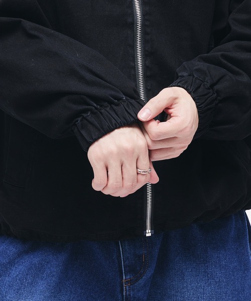 Adoon plain（アドーンプレーン）の「VINAGE LIKE WAVE LOGO SHORT BLOUSON / ヴィンテージライクウェーブロゴショートブルゾン（ブルゾン・メンズ・ブラック/ベージュ/ネイビー・MEDIUM/LARGE）」の12枚目の写真