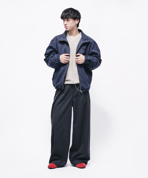 WOSAN ウォサン ブルゾン ジャケット ショート丈 セール】VINAGE LIKE WAVE LOGO SHORT BLOUSON / ヴィンテージライク