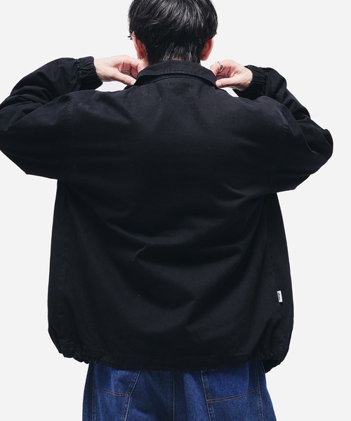 Adoon plain（アドーンプレーン）の「VINAGE LIKE WAVE LOGO SHORT BLOUSON / ヴィンテージライクウェーブロゴショートブルゾン（ブルゾン・メンズ・ブラック/ベージュ/ネイビー・MEDIUM/LARGE）」の4枚目の写真