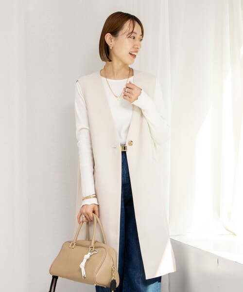 NOLLEY’S（ノーリーズ）の「テレコロンT（Tシャツ/カットソー・レディース・ホワイト/ライトグレー/ベージュ・38）」の15枚目の写真