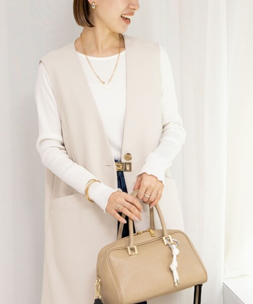 NOLLEY’S（ノーリーズ）の「テレコロンT（Tシャツ/カットソー・レディース・ホワイト/ライトグレー/ベージュ・38）」の16枚目の写真