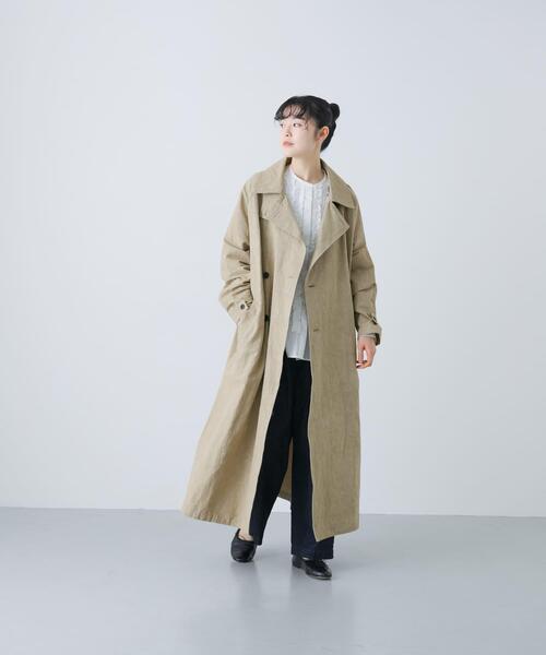 ユニセックス』コットンリネンオーバートレンチコート（トレンチコート