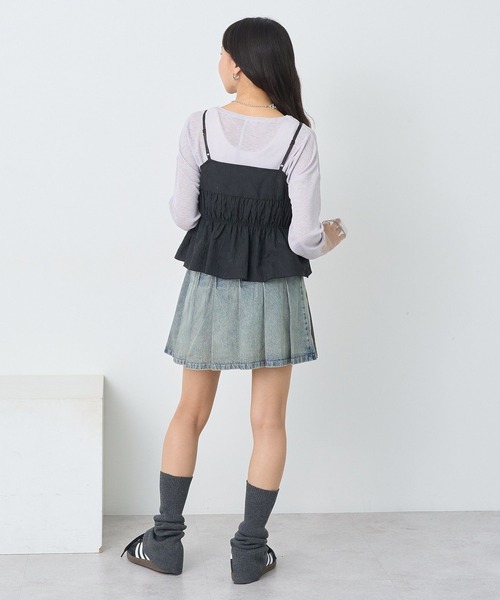 earth music&ecology(アースミュージックアンドエコロジー)の「ジャガードフレアキャミブラウス(ベスト・レディース・ブラック/ホワイト/イエロー・FREE)」の18枚目の写真