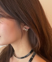シンプルリボンピアス