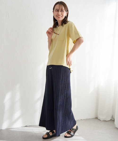 ikka（イッカ）の「【雑誌InRed5月号掲載】さらっとプリーツワイドパンツ（その他パンツ・レディース・ブラック/クリアイエロー/チャコールグレー/グリーン/ダークベージュ/ネイビー・S/M/L）」の20枚目の写真