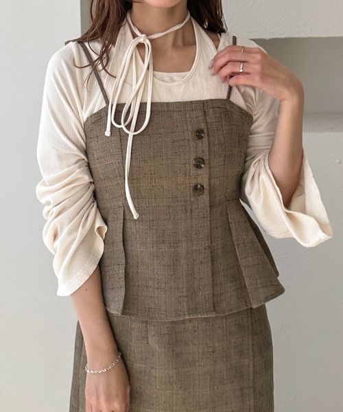apres jour clair】ツイードビスチェ【Set up可能】（キャミソール
