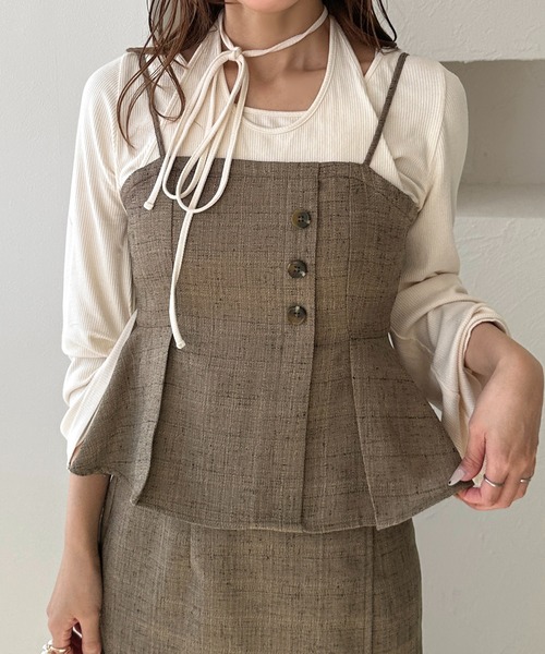 apres jour clair】ツイードビスチェ【Set up可能】（キャミソール