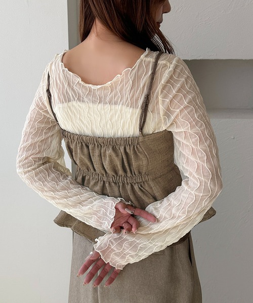 apres jour clair（アプレジュールクレア）の「【apres jour clair】ツイードビスチェ【Set up可能】（キャミソール・レディース・ベージュ/ブラウン系その他・X-LARGE/フリー）」の3枚目の写真