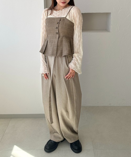 apres jour clair（アプレジュールクレア）の「【apres jour clair】ツイードビスチェ【Set up可能】（キャミソール・レディース・ベージュ/ブラウン系その他・X-LARGE/フリー）」の5枚目の写真