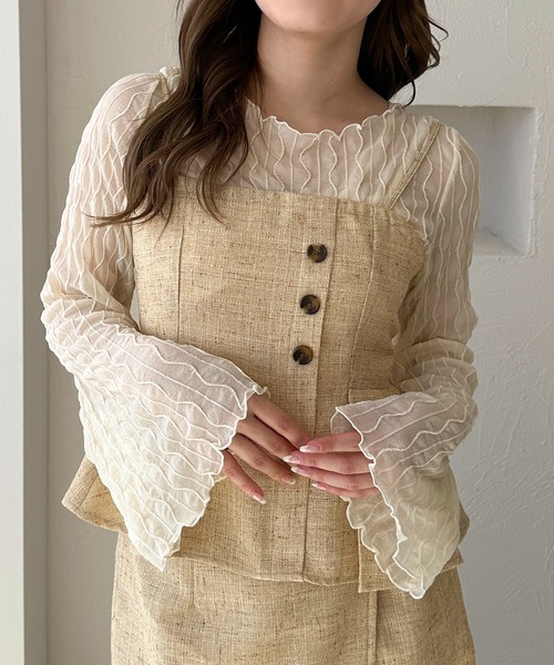 apres jour clair（アプレジュールクレア）の「【apres jour clair】ツイードビスチェ【Set up可能】（キャミソール・レディース・ベージュ/ブラウン系その他・X-LARGE/フリー）」の7枚目の写真