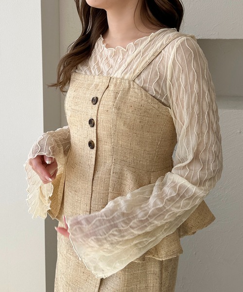 apres jour clair（アプレジュールクレア）の「【apres jour clair】ツイードビスチェ【Set up可能】（キャミソール・レディース・ベージュ/ブラウン系その他・X-LARGE/フリー）」の9枚目の写真