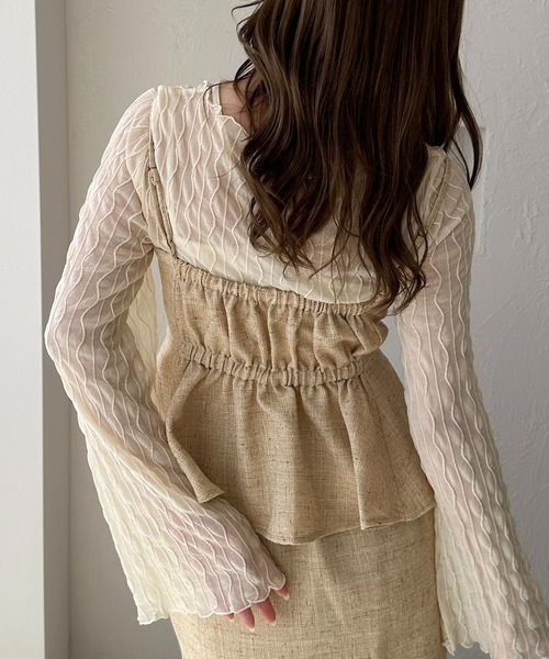 apres jour clair（アプレジュールクレア）の「【apres jour clair】ツイードビスチェ【Set up可能】（キャミソール・レディース・ベージュ/ブラウン系その他・X-LARGE/フリー）」の10枚目の写真