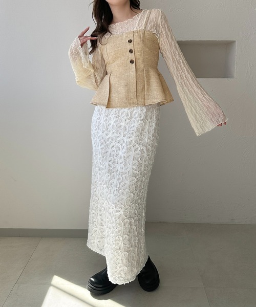 apres jour clair（アプレジュールクレア）の「【apres jour clair】ツイードビスチェ【Set up可能】（キャミソール・レディース・ベージュ/ブラウン系その他・X-LARGE/フリー）」の18枚目の写真