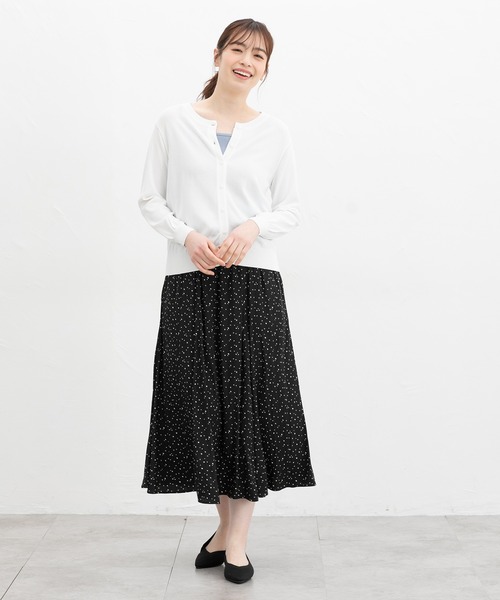 Honeys（ハニーズ）の「【ハニさら・接触冷感・ＵＶカット】８分袖クルーネックカーデ（カーディガン/ボレロ・レディース・ブラック/オフホワイト/ブルー/ライトグレー/レッド/イエロー/ネイビー・L/LL/M/S）」の13枚目の写真