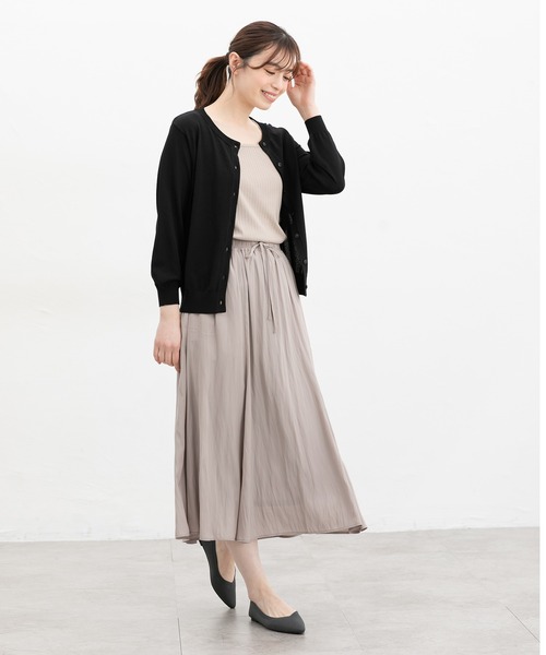 Honeys（ハニーズ）の「【ハニさら・接触冷感・ＵＶカット】８分袖クルーネックカーデ（カーディガン/ボレロ・レディース・ブラック/オフホワイト/ブルー/ライトグレー/レッド/イエロー/ネイビー・L/LL/M/S）」の15枚目の写真