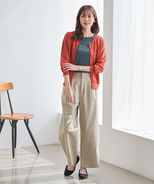 Honeys（ハニーズ）の「【ハニさら・接触冷感・ＵＶカット】８分袖クルーネックカーデ（カーディガン/ボレロ・レディース・ブラック/オフホワイト/ブルー/ライトグレー/レッド/イエロー/ネイビー・L/LL/M/S）」の19枚目の写真