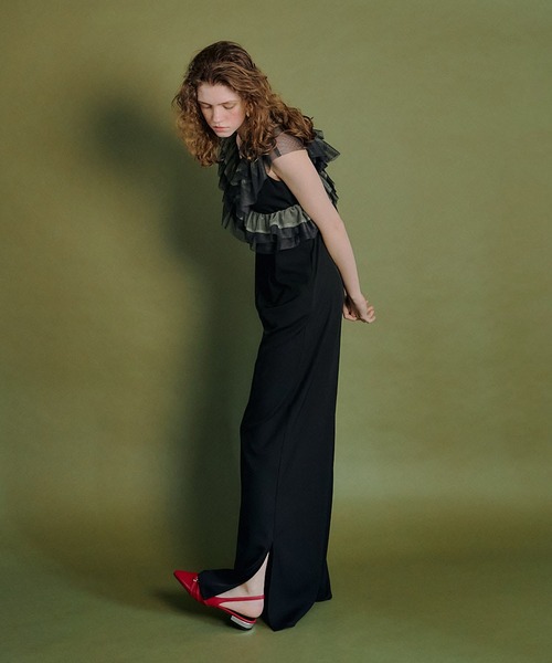 et.UNiVER（エトユニベール）の「frill all-in-one-pants（パンツ