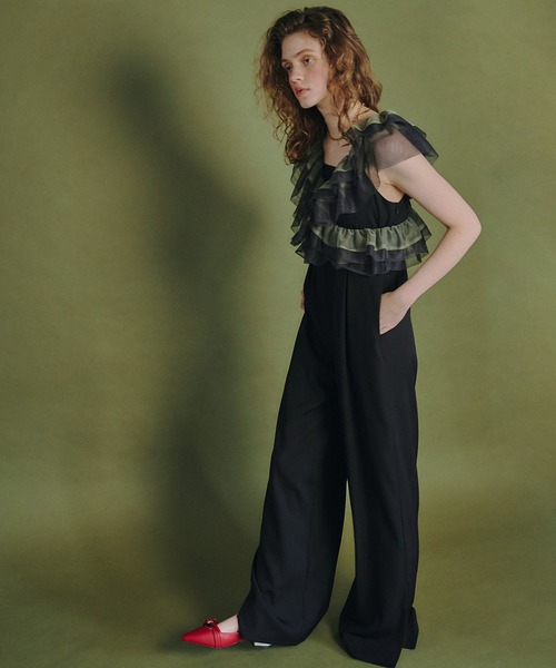 et.UNIVER エトユニヴェール et.UNiVER（エトユニベール）の「frill all-in-one-pants