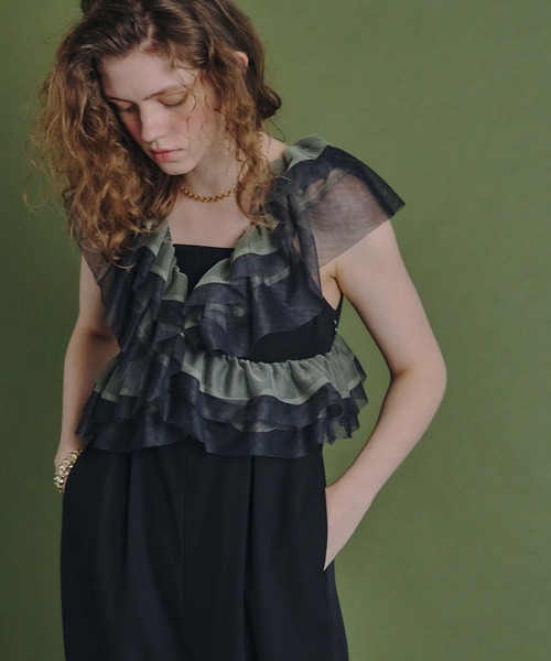 et.UNiVER（エトユニベール）の「frill all-in-one-pants（パンツ