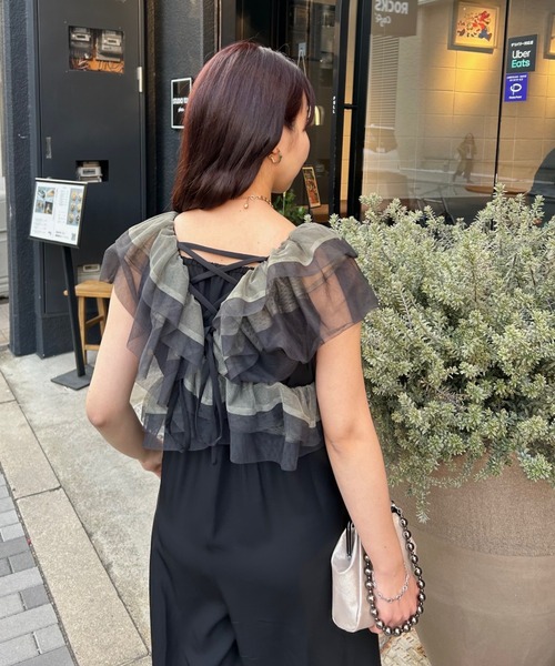 et.UNiVER（エトユニベール）の「frill all-in-one-pants（パンツ