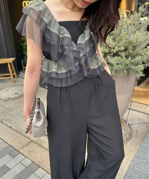 et.UNiVER（エトユニベール）の「frill all-in-one-pants