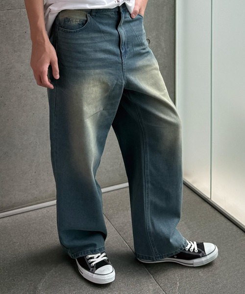 セール】【WEB限定】DENIM BAGGY WIDE PANTS/ルーズフィット