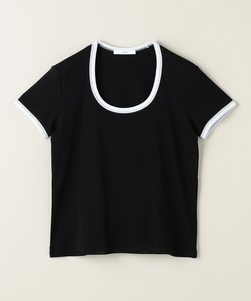 ★新品ASTRAET アストラット コットン フライス トリム UネックTシャツ セール】＜ASTRAET＞コットン フライス トリム UネックTシャツ