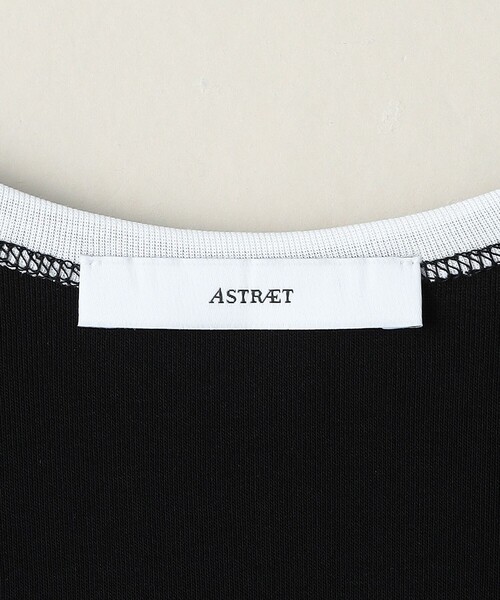 セール】＜ASTRAET＞コットン フライス トリム UネックTシャツ