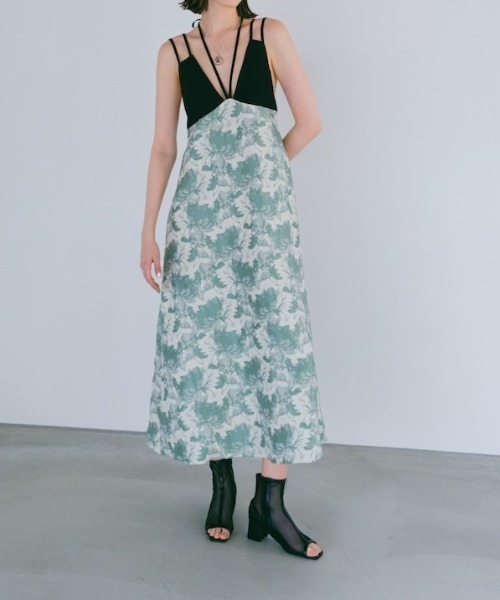 sahara ワンピース Design Strap Jacquard Dress/デザイン