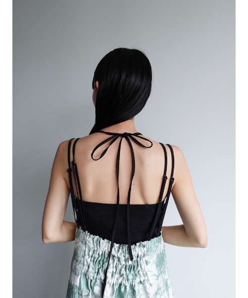 sahara（サハラ）の「Design Strap Jacquard Dress/デザインストラップジャガードドレス（ワンピース・レディース・ブラック/グリーン・FREE）」の20枚目の写真