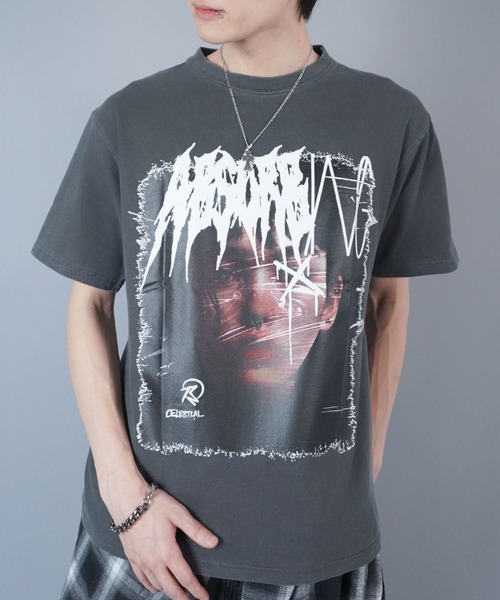 セール】ヴィンテージライクピグメントTシャツ/フォトプリント