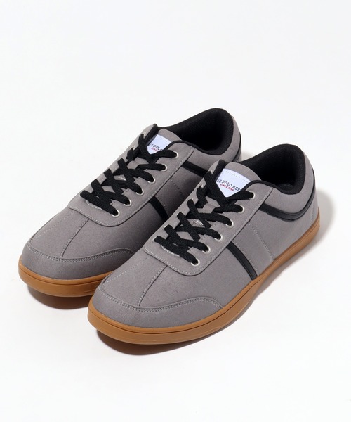 U.S. POLO ASSN.(ユーエスポロアッスン)の「【U.S. POLO ASSN./ユーエスポロアッスン】 パイピング デザイン キャンバス スニーカー(スニーカー・メンズ・グレー/ブラック/ホワイト・26cm/25.5cm/25cm/27cm/26.5cm)」の1枚目の写真