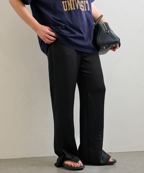 FRAMeWORK（フレームワーク）の「≪WEB限定追加≫ヴィンテージサテンサイドスリットパンツ（その他パンツ・レディース・ブラック/アイボリー・36/38）」の17枚目の写真