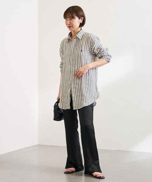 FRAMeWORK（フレームワーク）の「≪WEB限定追加≫ヴィンテージサテンサイドスリットパンツ（その他パンツ・レディース・ブラック/アイボリー・36/38）」の19枚目の写真