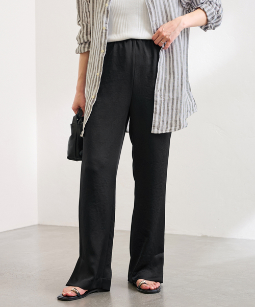 FRAMeWORK（フレームワーク）の「≪WEB限定追加≫ヴィンテージサテンサイドスリットパンツ（その他パンツ・レディース・ブラック/アイボリー・36/38）」の21枚目の写真