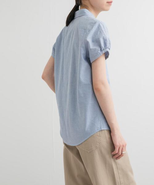 GYMPHLEX（ジムフレックス）の「FRENCH SLEEVE SHIRT（シャツ/ブラウス・レディース・ブルー/ホワイト・14）」の11枚目の写真