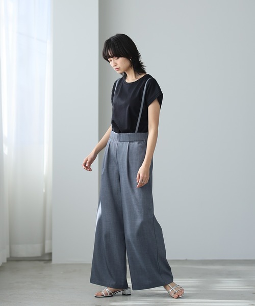 itto...（イット）の「【涼しげリネン風】サスペンダー付きストレートパンツ（取り外し可能）（スラックス・レディース・ネイビー/グレー/ブラック/ブラウン・M/L）」の16枚目の写真