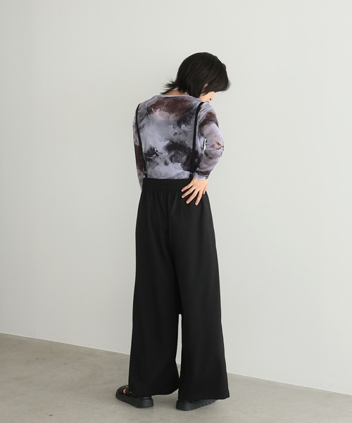 itto...（イット）の「【涼しげリネン風】サスペンダー付きストレートパンツ（取り外し可能）（スラックス・レディース・ネイビー/グレー/ブラック/ブラウン・M/L）」の7枚目の写真