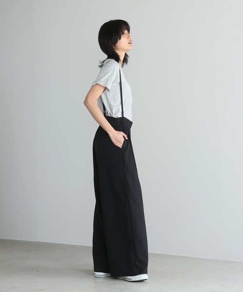 itto...（イット）の「【涼しげリネン風】サスペンダー付きストレートパンツ（取り外し可能）（スラックス・レディース・ネイビー/グレー/ブラック/ブラウン・M/L）」の11枚目の写真