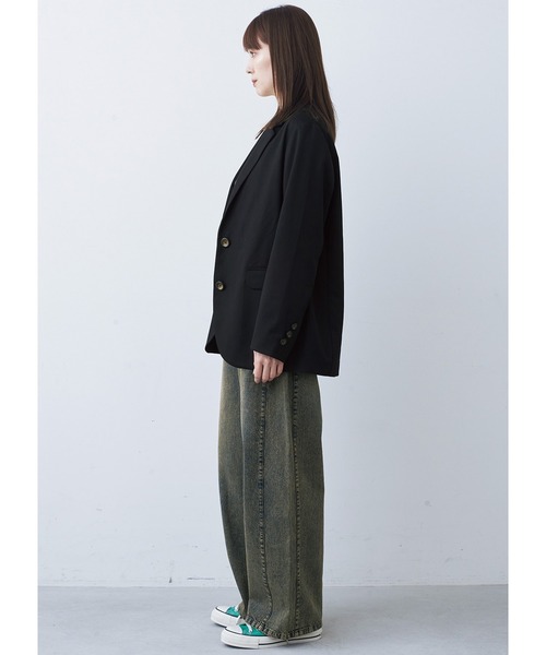 MEDE19F（メデジュウキュウ）の「ＢＲＡＮＤ　ＮＥＷ　ＭＩＸ　ＳＴＹＬＥ　カーヴィーテーラードジャケット（テーラードジャケット・レディース・ブラック・L/M/LL/S）」の6枚目の写真