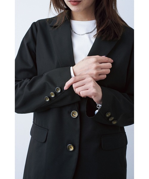 MEDE19F（メデジュウキュウ）の「ＢＲＡＮＤ　ＮＥＷ　ＭＩＸ　ＳＴＹＬＥ　カーヴィーテーラードジャケット（テーラードジャケット・レディース・ブラック・L/M/LL/S）」の7枚目の写真