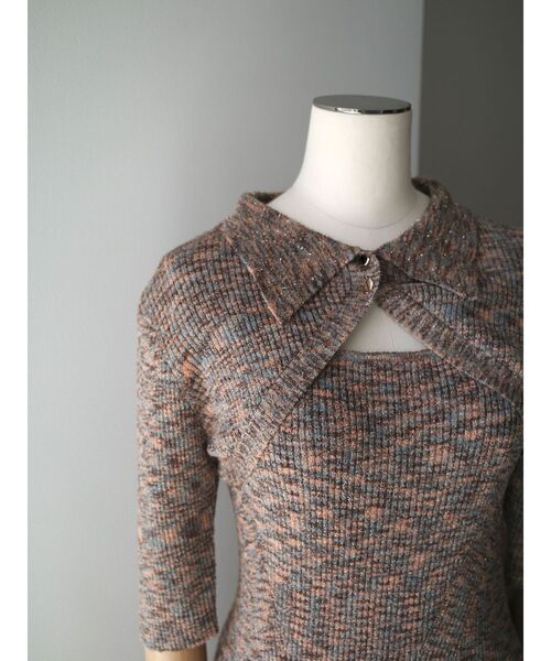 LAGUNAMOON（ラグナムーン）の「クロップドカーデセットニットワンピース（ワンピース・レディース・ブラック/ベージュ/グレー/その他1・SMALL/MEDIUM/X-SMALL）」の7枚目の写真