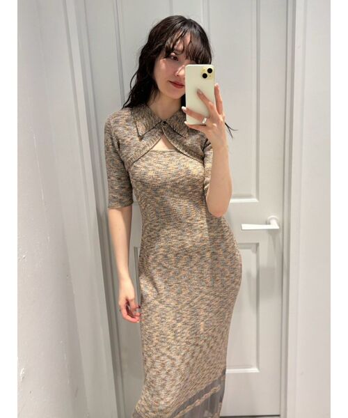 セール】クロップドカーデセットニットワンピース（ワンピース