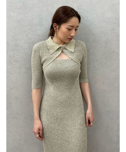 nana　クロップドカーデセットニットワンピース ラグナムーン LAGUNAMOON クロップドカーデセットニット